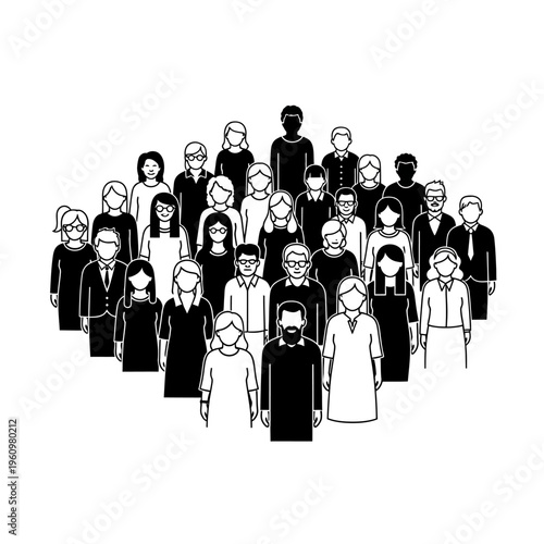 Diverse Group of People Standing Together.