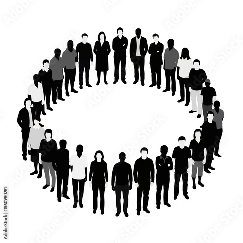 Diverse group of people standing together.