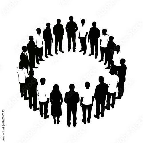 Diverse group of people standing together.