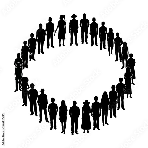 Diverse group of people standing together.