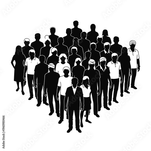 Diverse group of people standing together.