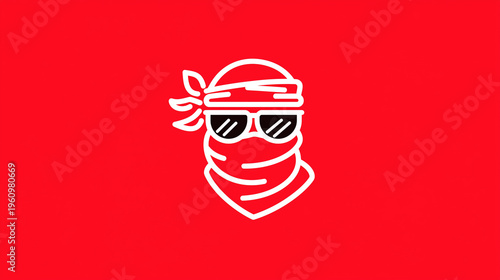 Vector illustration of a logo featuring a modern ninja wearing glasses. Free Download Vector illustration of a logo featuring a modern ninja wearing glasses. - GFXLoad