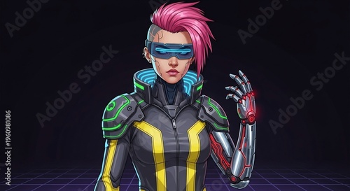 Cyberpunk Female Character Portrait.