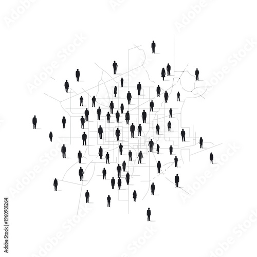 Group of people network connections.