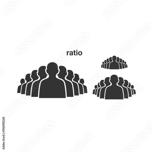 Group of people in different sizes.