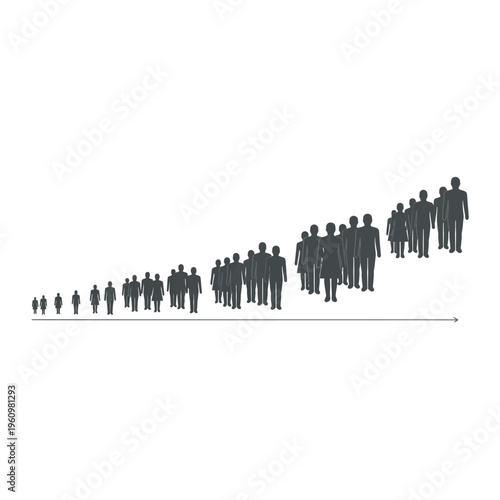 Group of people standing in line.