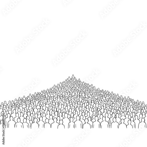 Large crowd of people gathered together.