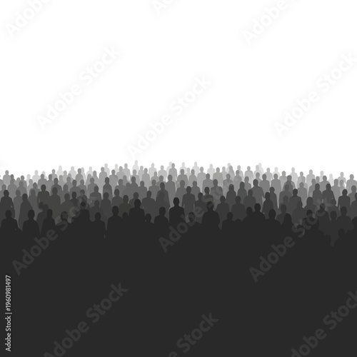 Large Group of People Silhouette Crowd.