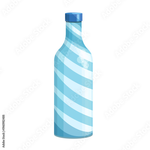Bottle with a lid, isolated on a white background. Vector illustration of a beverage bottle.