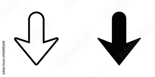 downward direction arrows flat design vector illustration for navigation and guidance