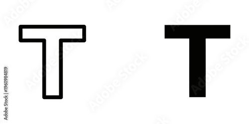 minimalist uppercase t letter logo icon flat design vector illustration