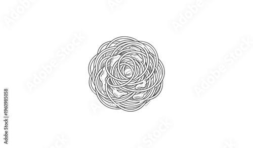 Intricate black and white abstract knot design