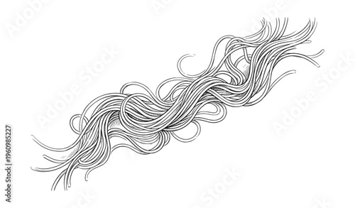 Abstract flowing lines pattern in black and white design