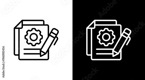 Project Plan White Icon Set Design