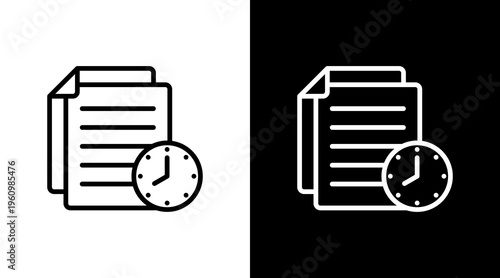 Project Timeline White Icon Set Design
