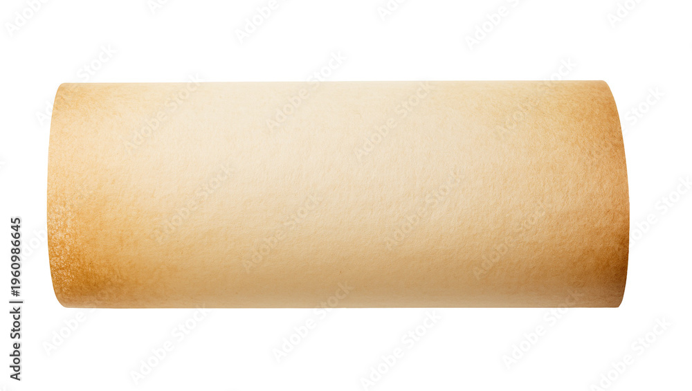 Obraz premium Isolated light brown textured material roll, suitable for various craft and design projects.