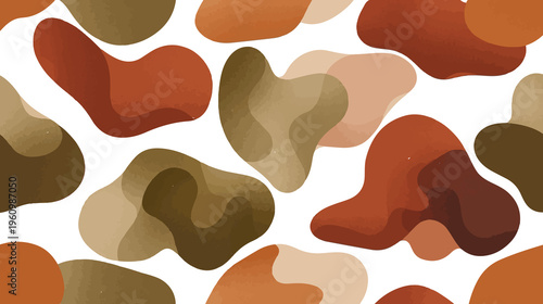 template A sophisticated seamless pattern inspired by the soft, biomorphic shapes and sculptural curves seen in Milan 2026 furniture design