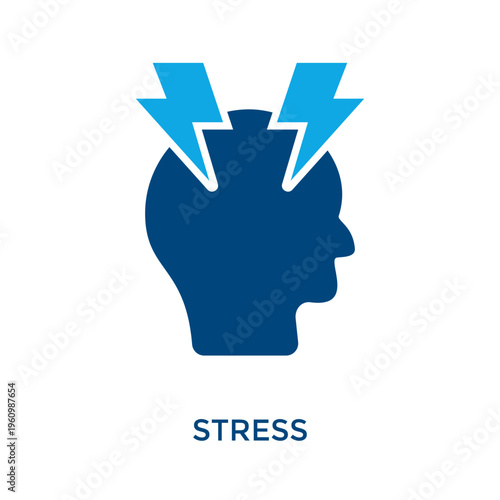 Stress Icon Dual Tone Style. Vector Illustration For Graphic Design