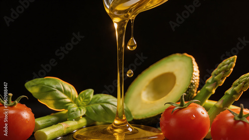 luxury olive oil golden drop food poster