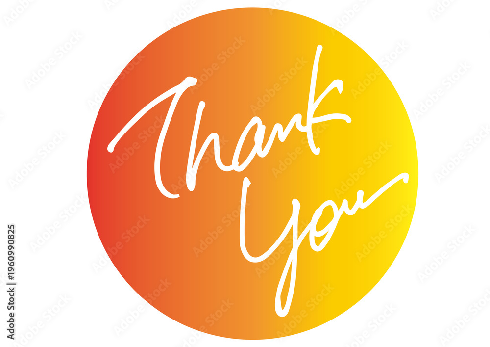 Obraz premium Thank You,hand written,lettering,round shape,icon