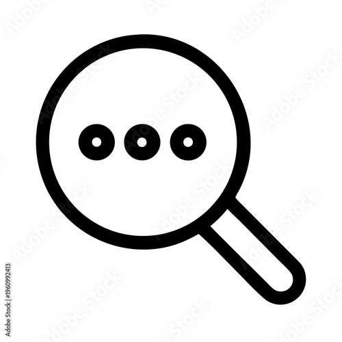 Magnifying glass with ellipsis, suggesting loading, thinking, or ongoing search process