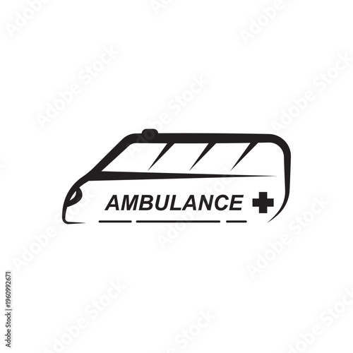 Ambulance Logo Icon Design, Emergency medical service vehicle logo icon vector