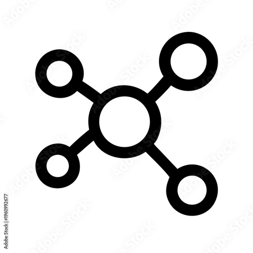 Molecular structure icon vector outline atom connections science chemistry research concept