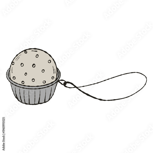 Artisan Hand-Drawn Tea Strainer Illustration. Vintage Kitchen Utensil Vector for Tea Boutique Branding and Cafe Menu Graphics