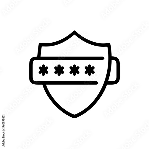 Shield icon with asterisks representing password security and data protection