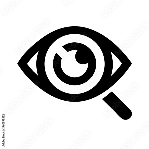 Magnifying glass and eye icon silhouette vector illustration