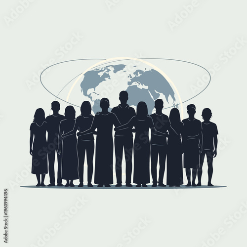 Diverse group of people standing together.