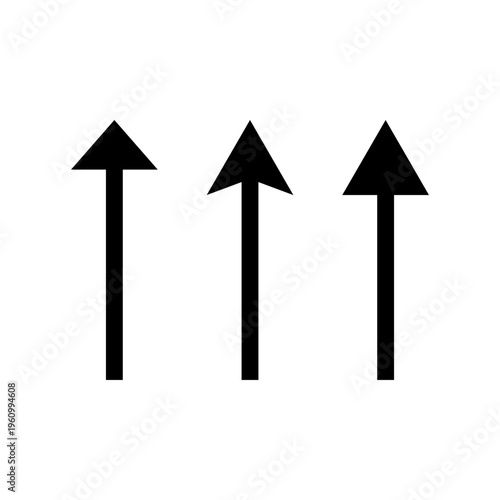 Arrow up icon set. Navigation direction symbol. Upward arrows sign