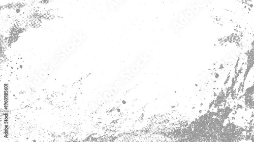 Textured grey and white abstract background with distressed grunge and scattered dots
