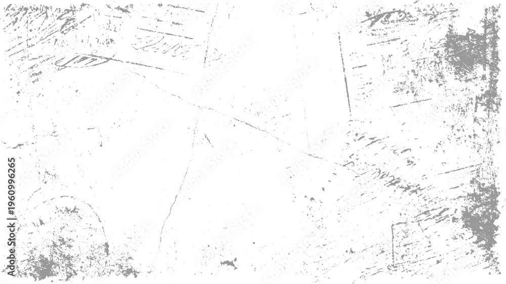 Obraz premium Faded grey distressed texture with faint handwritten script and scratches on white background grunge