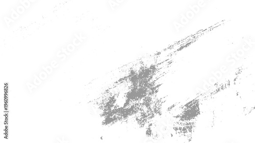 Abstract textured gray brush strokes on white background