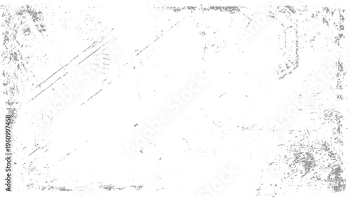 Grungy distressed white background with grey speckles and scratches grunge