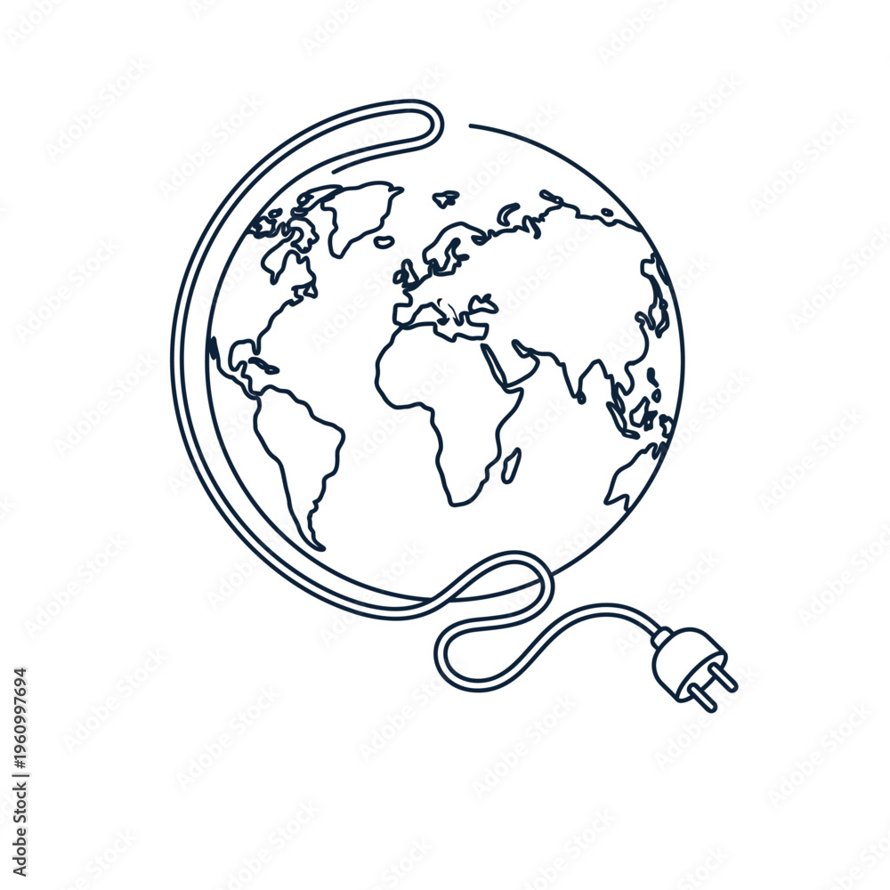 Obraz premium Visualizing global energy connection and conservation, this design embodies environmental awareness and the collective impact of initiatives such as Earth Hour for a sustainable world