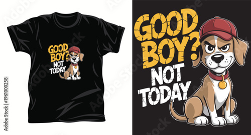 Dog graphic vector T shirt design print.
