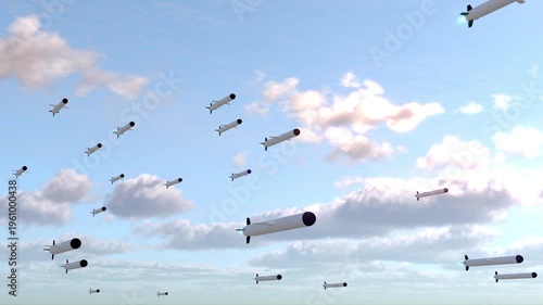 Missile rockets attack war bg 4k