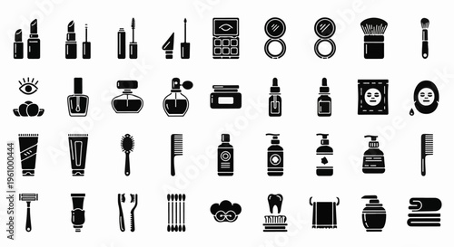 Collection of diverse personal care and cosmetic products