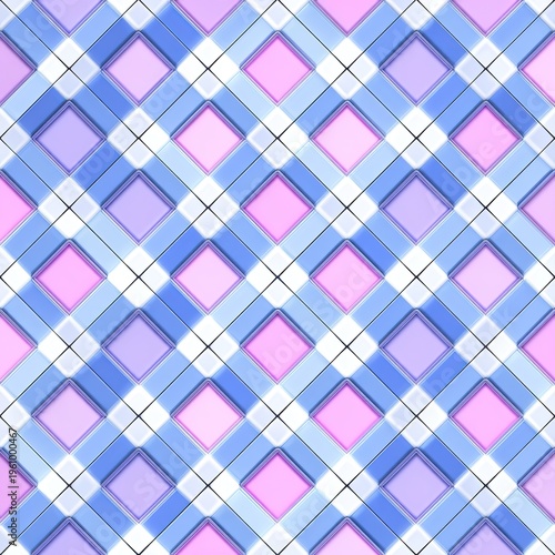 Pastel diamond pattern with lavender, blue, pink and white