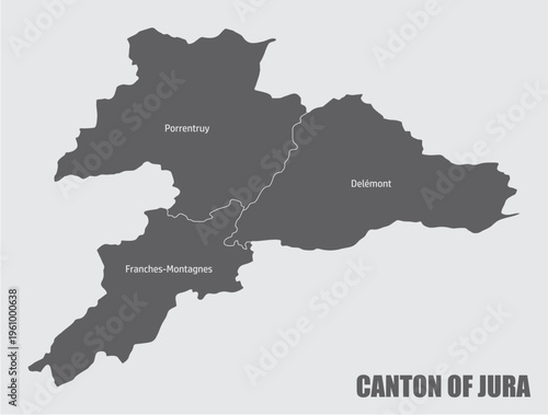 Canton of Jura administrative map