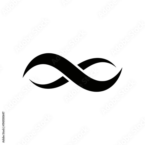 Black and white infinity symbol representing limitless potential and eternity
