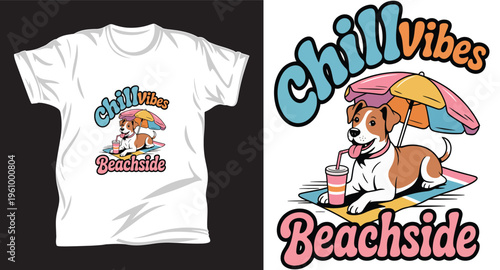 Dog graphic vector T shirt design print.