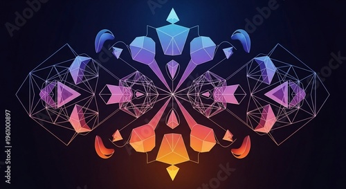 Vibrant Mandala Design Element.