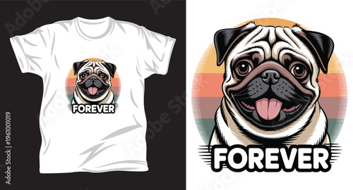Dog graphic vector T shirt design print.