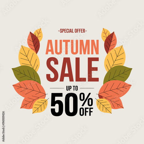 Autumn sale special offer leaf decoration