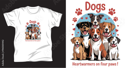 Dog graphic vector T shirt design print.