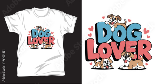 Dog graphic vector T shirt design print.
