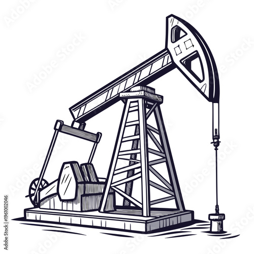An oil pumpjack or nodding donkey or sucker rod pump or beam pump for extracting petroleum
